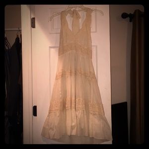 BCBGMaxAzria Off White Crochet Sun Dress